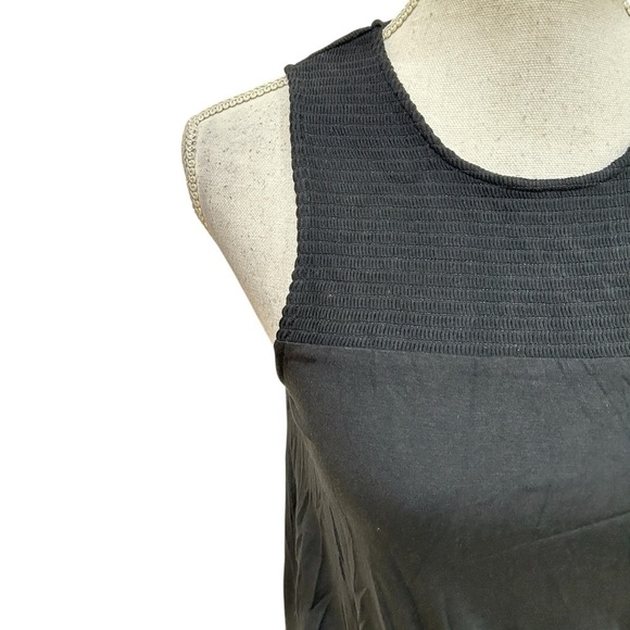 Soft Joie black smocked sleeveless drop waist jersey mini dress size small - Picture 5 of 9